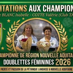 CHAMPIONNAT REGION DOUBLETTE FEMININ